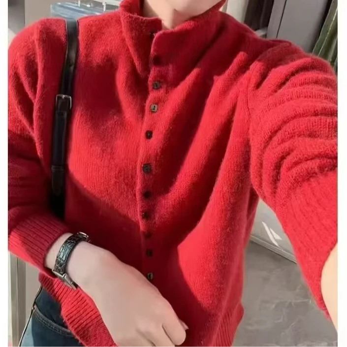 【晨晨】高级感时尚半高领针织衫