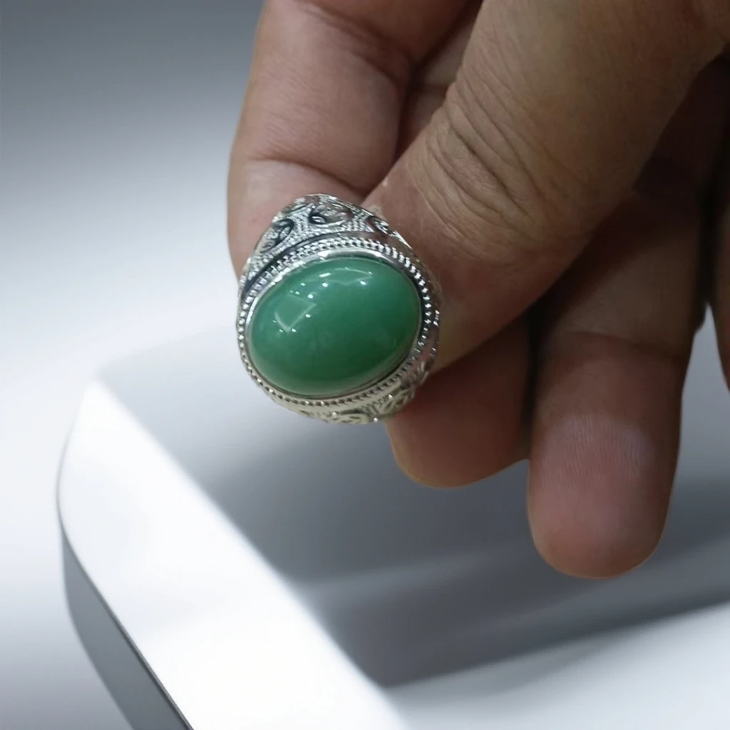 非金属布艺戒指 满绿界面复古风戒指