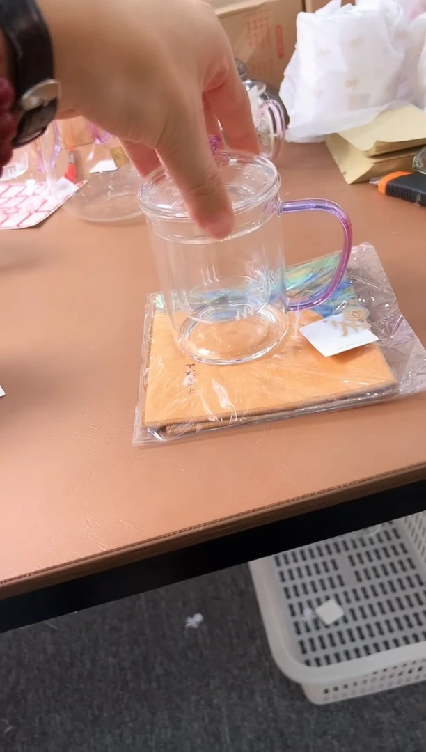 禾器清欣杯浅紫色送茶巾