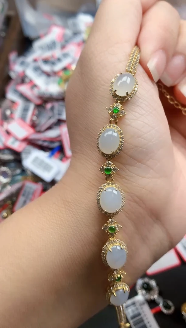 银S925镶嵌戒指翡翠天然A货缅甸翡翠