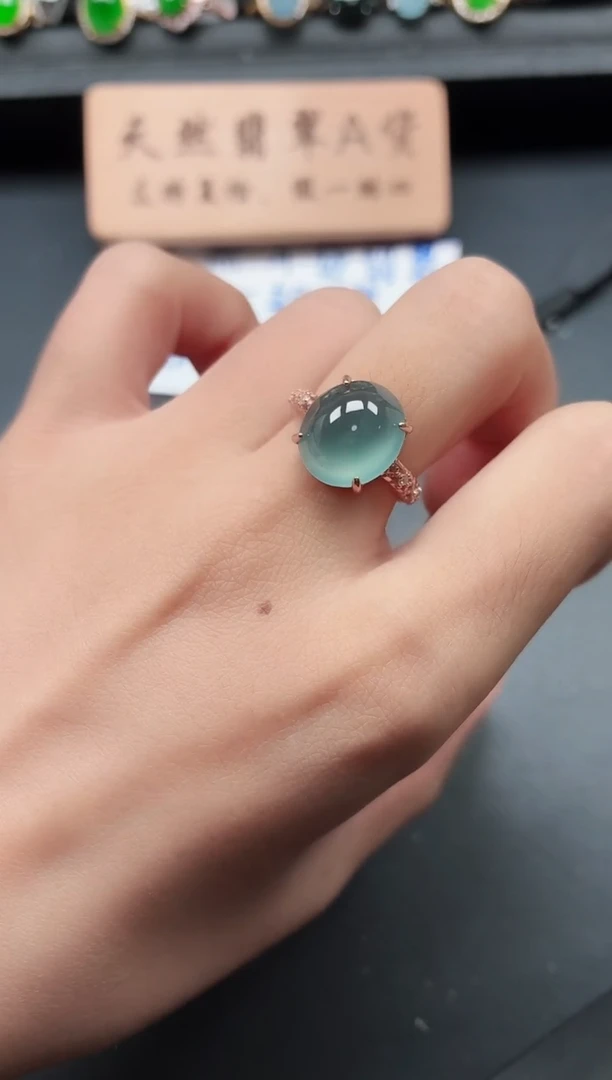 银S925镶嵌戒指翡翠111