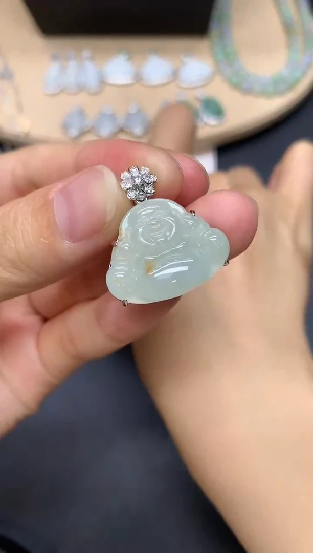 翡翠银S925镶嵌吊坠(不含链)佛公【多样性发其一】
