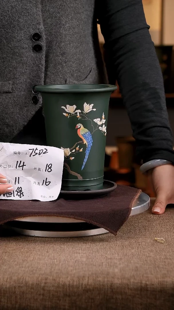 紫砂花盆花卉工艺7502+z