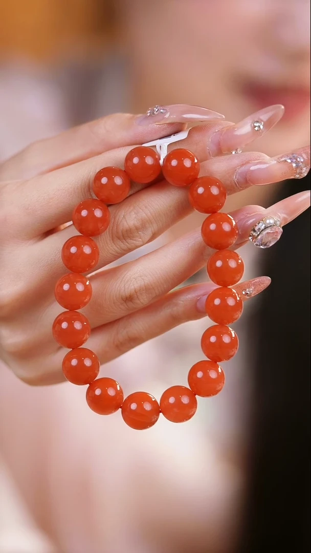 【闪购商品】南红玛瑙手串未镶嵌Q792保山冰红手串12mm