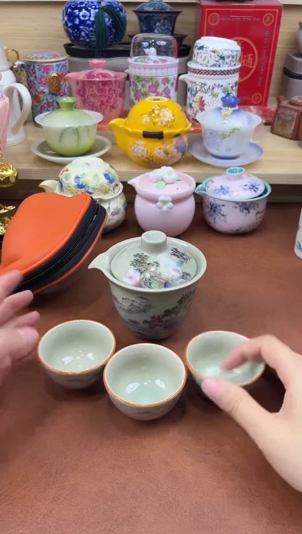 陶陶瓷茶具摆件旅行套组