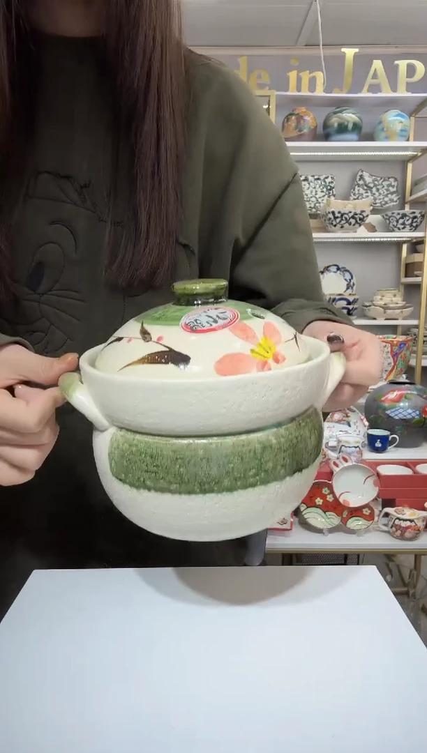 瓷2合双盖砂锅饭釜1.1L（1-2人用）