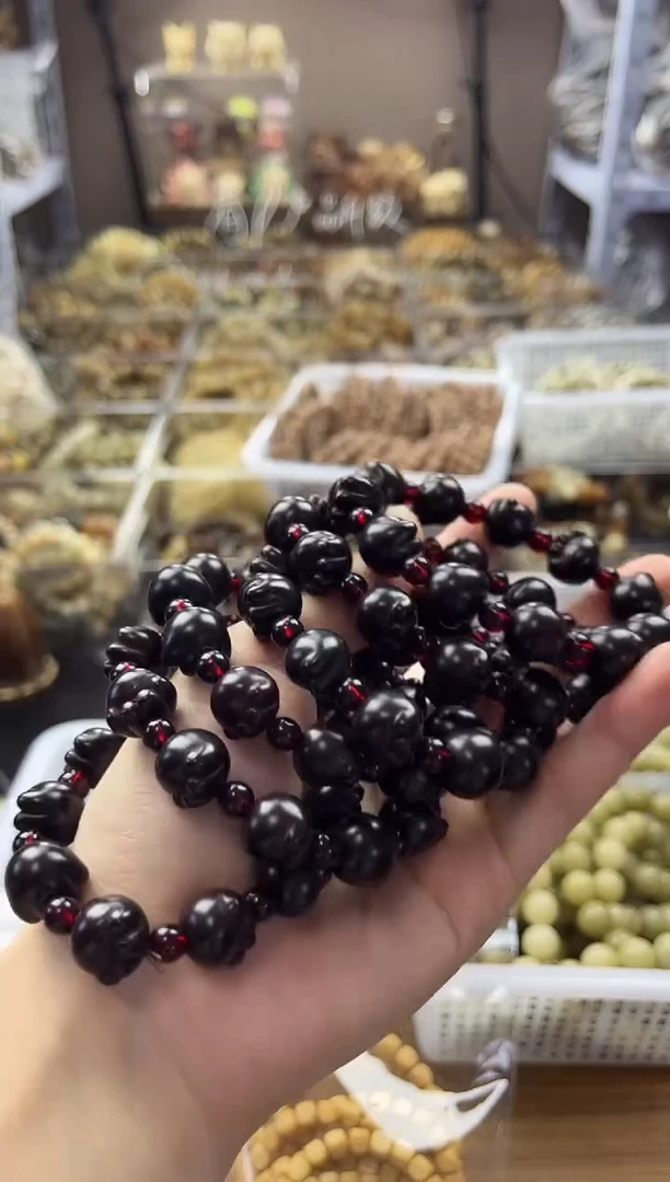 吊坠菩提根/象牙果16手围【染色款】黑心猫爪12mm