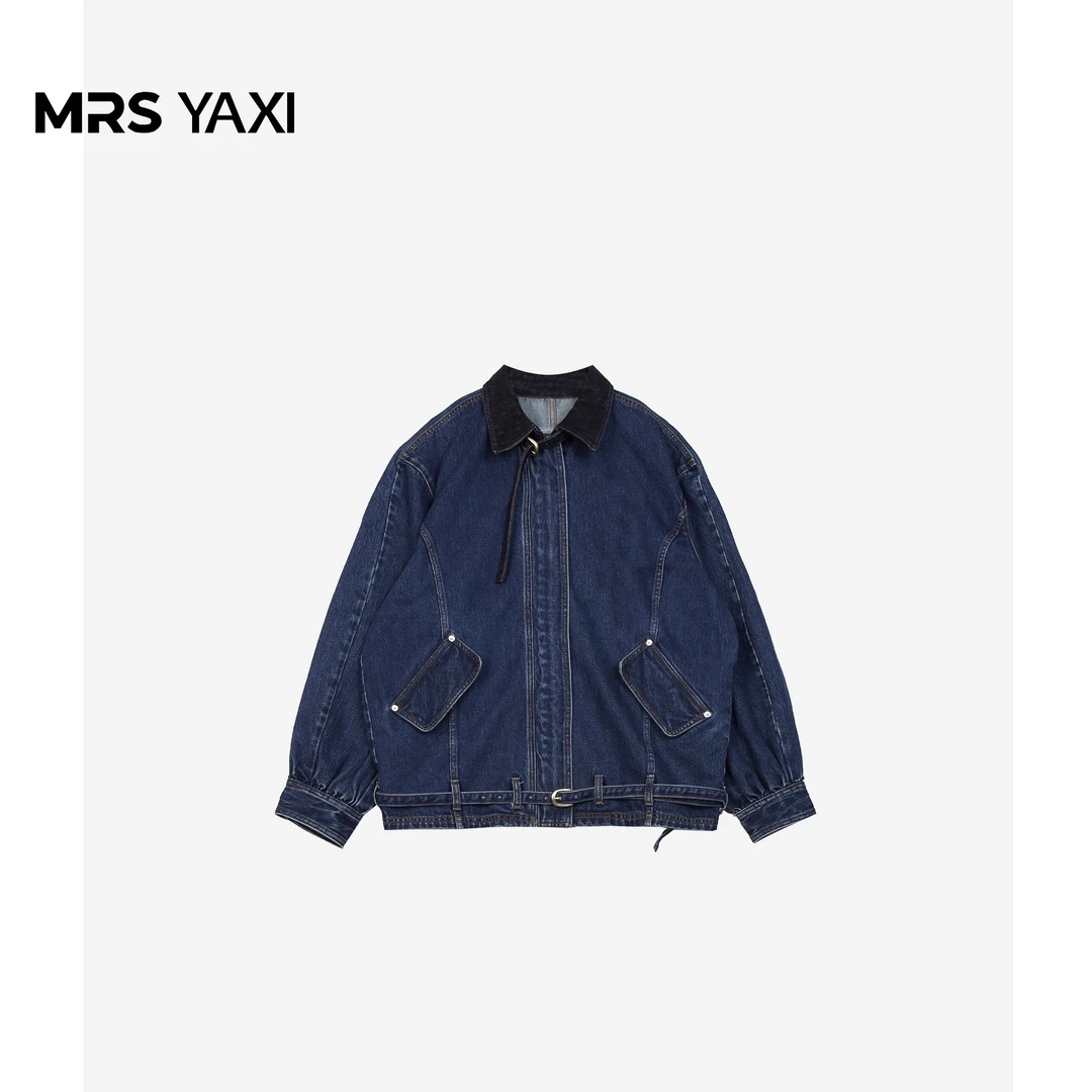 Mrsyaxi春季新款重工百搭夹克牛仔外套YX4122003