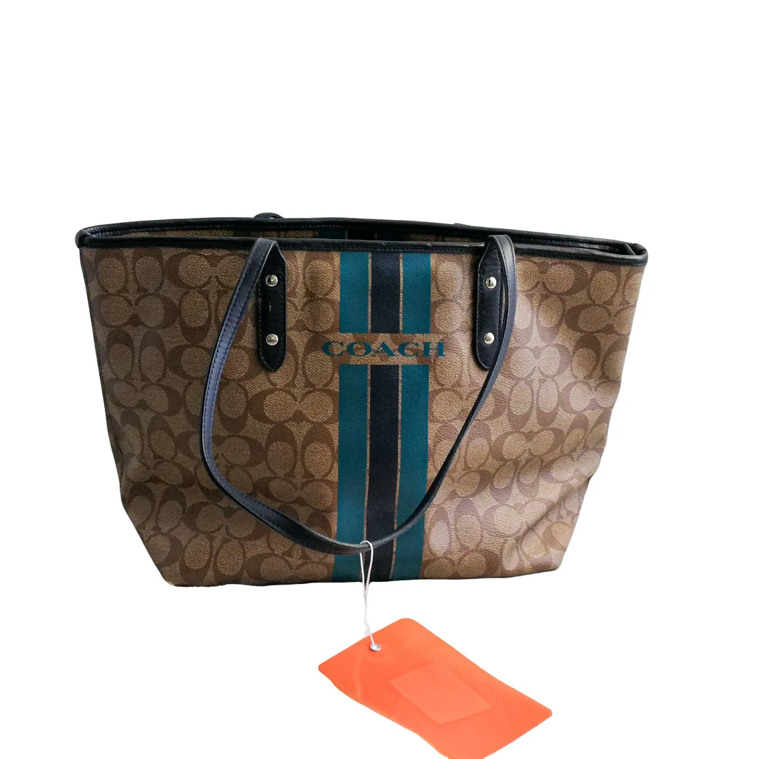 95新 COACH/蔻驰 coach 棕老花托特包 024036