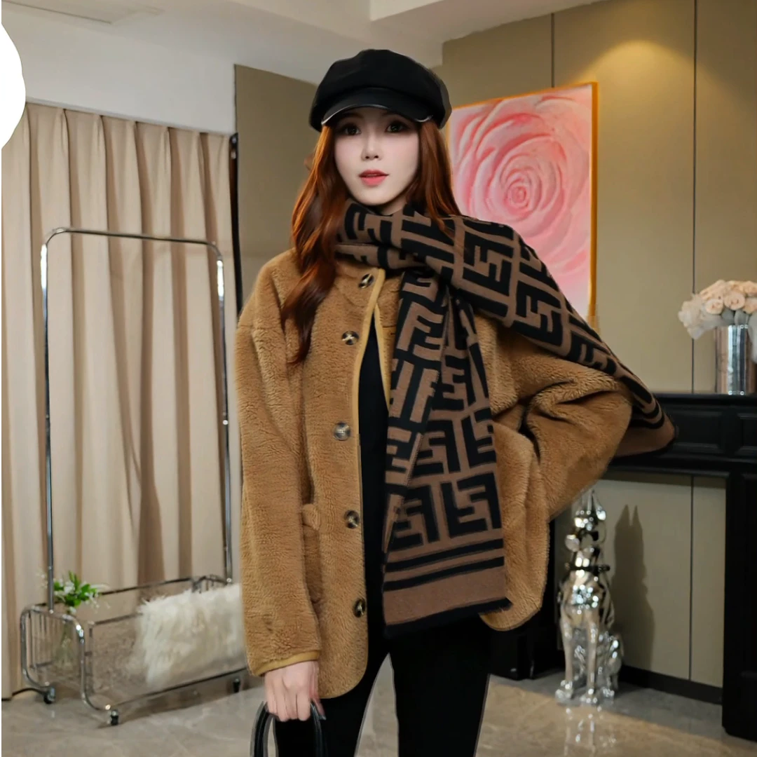 韩版时尚双面穿保暖外套2025秋冬新品宽松显瘦女装大衣