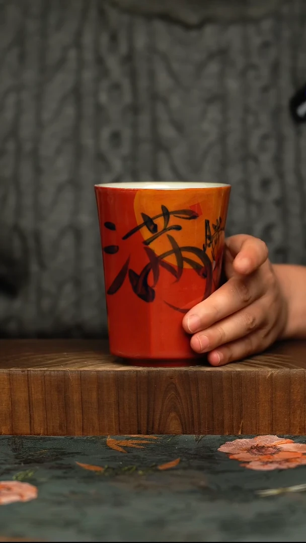 杯釉下彩手工手绘同款陶器