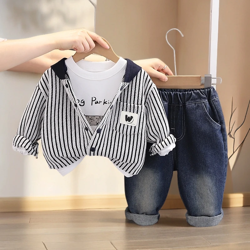 【三件套】小一峰2025秋装上新中小童运动款连帽外套加裤子休闲童装