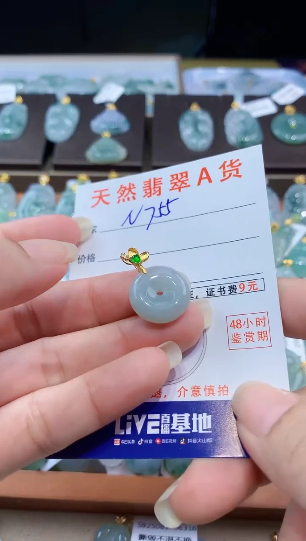 颈饰未镶嵌翡翠天然翡翠A货挂件