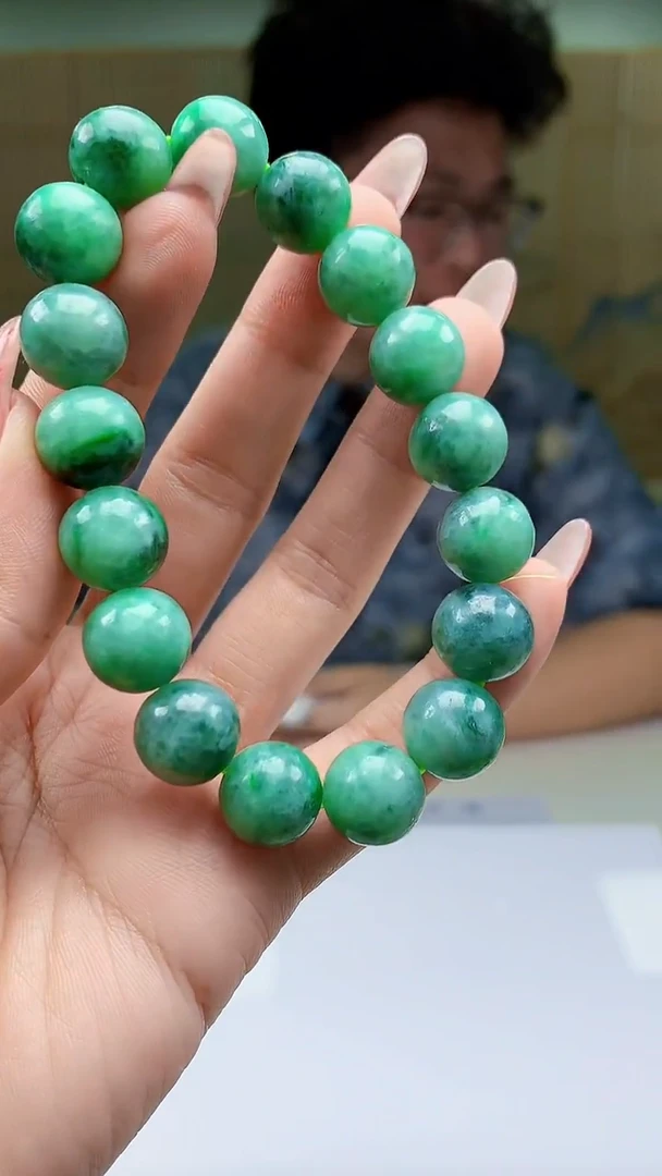 【闪购商品】定制翡翠未镶嵌4688ty-毛货手串50