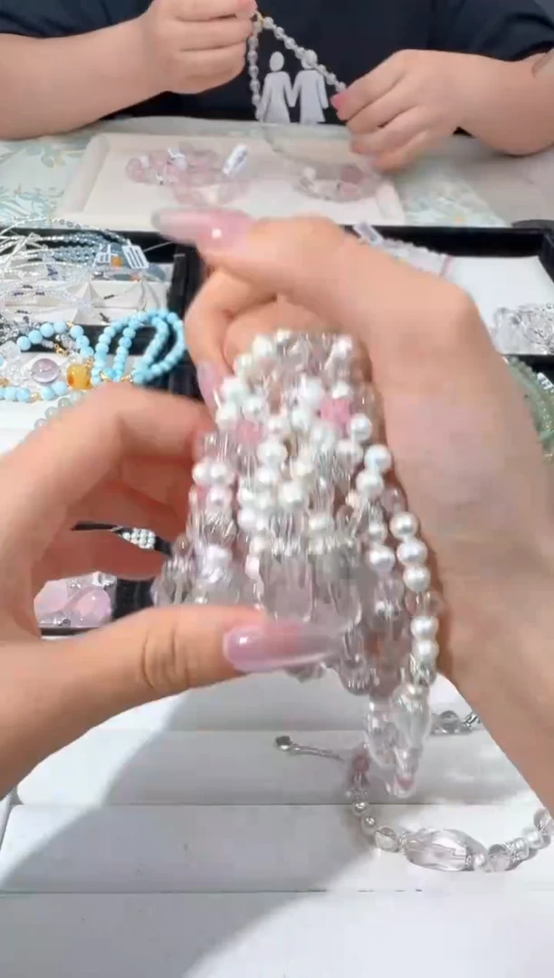 水晶手链未镶嵌D031珍朱白水随行款