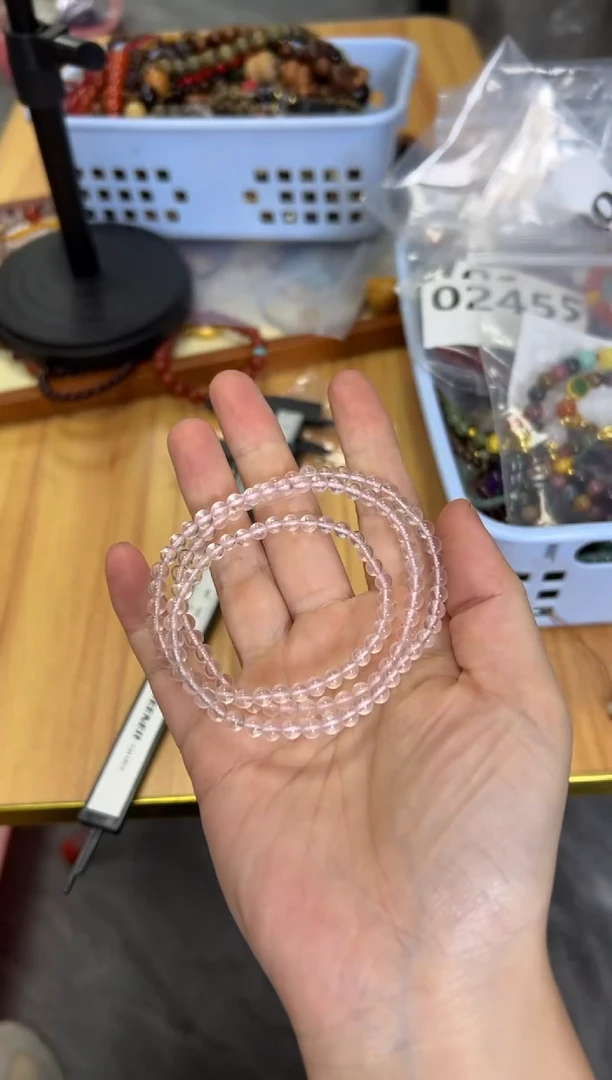 水晶手链未镶嵌六芒星水晶小米珠多圈[3534]