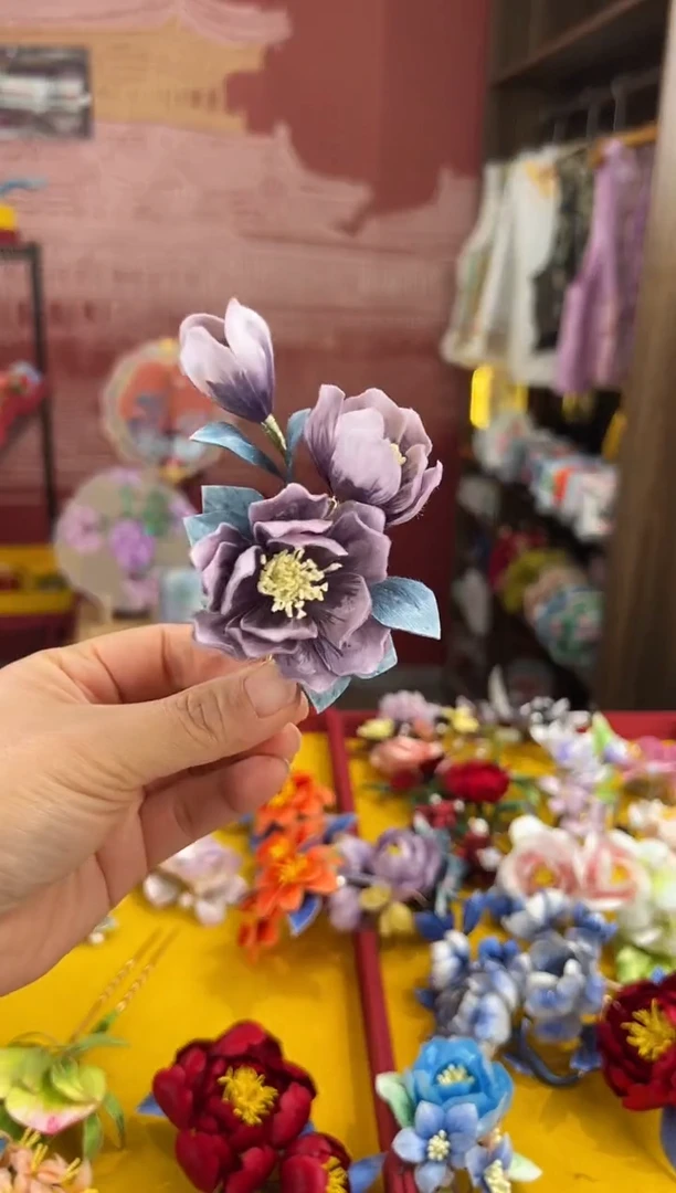 【闪购商品】刺绣非遗绒花（发饰）