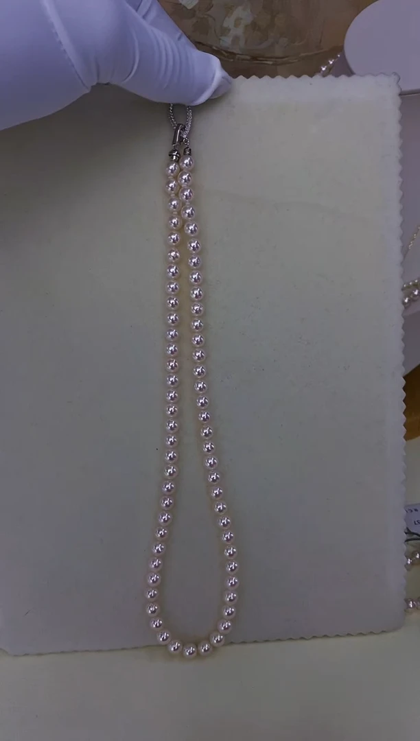 未镶嵌akoya项链海水珍珠6-6.5mm