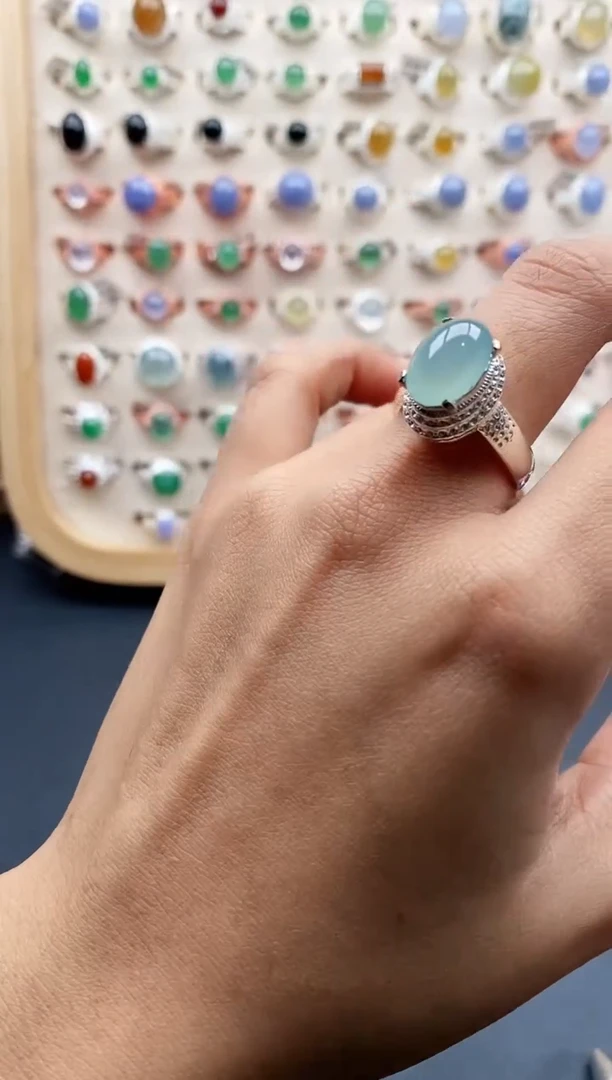 【闪购商品】翡翠戒指未镶嵌缅甸天然A货翡翠555 7+6