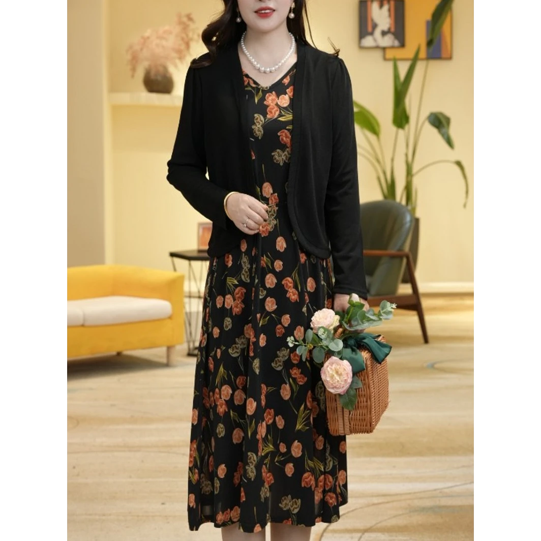 【撤柜断码甩】C2177女装连衣裙气质夏季百搭裙子加外披套装