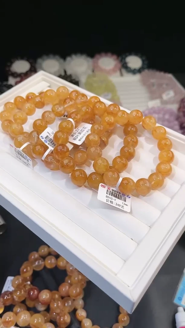 【闪购商品】水晶手链未镶嵌多样性发一黄胶花13mm