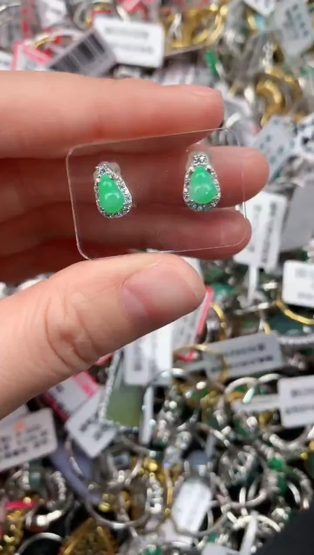 银S925镶嵌戒指翡翠111---5