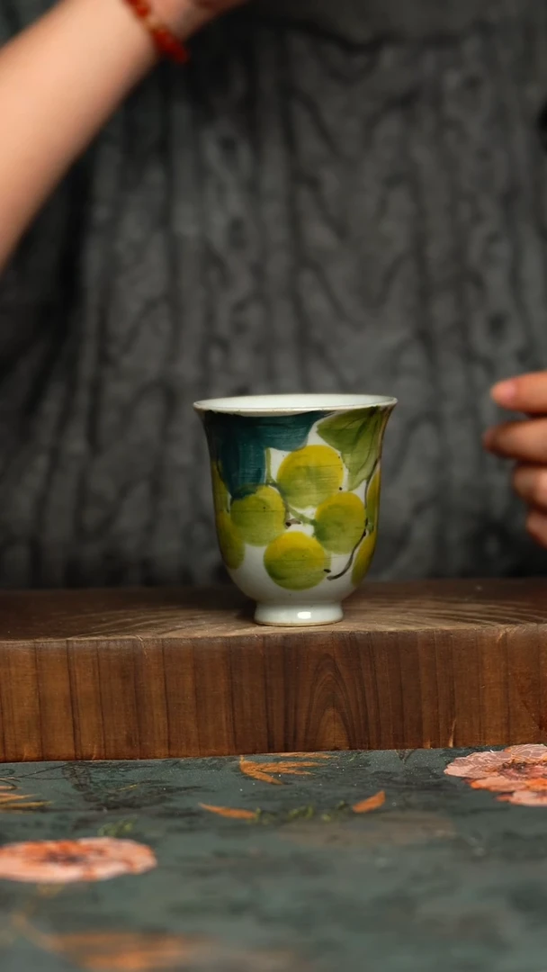 杯釉下彩手工手绘同款陶器