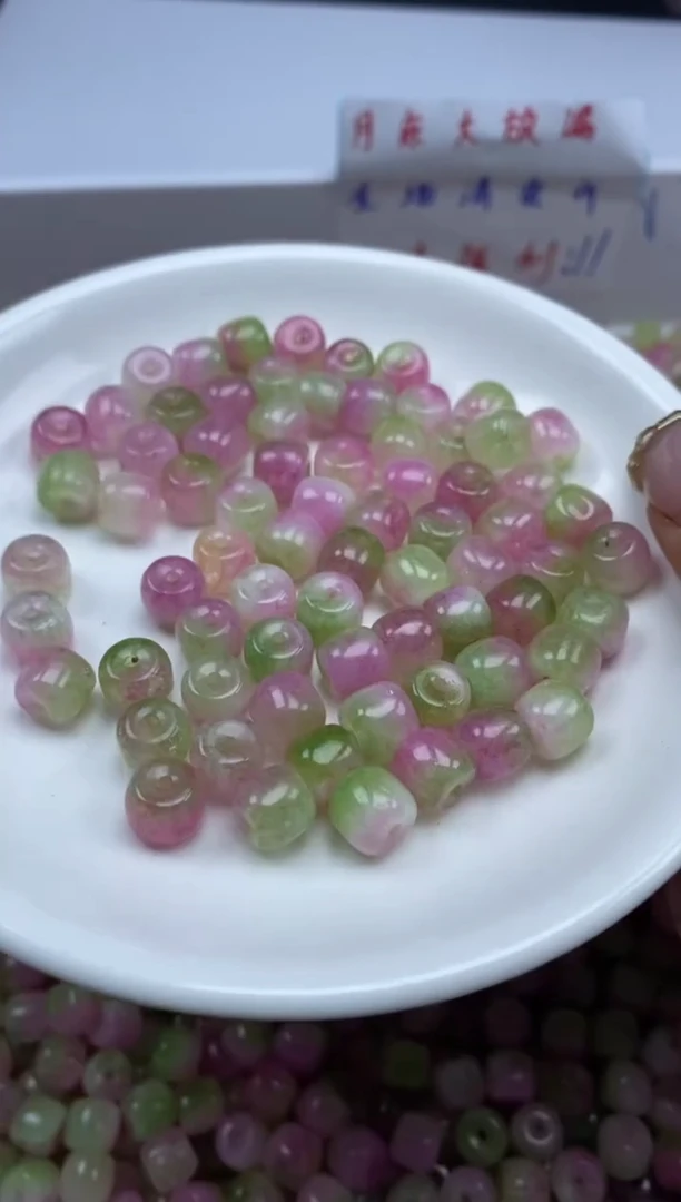 未镶嵌颈饰碧玺W1842西瓜碧玺8*7MM*20颗