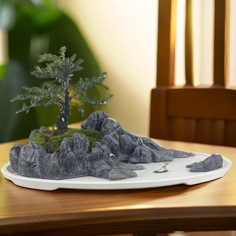 新中式风格（一帆风顺）桌面景观书桌茶桌假山造景