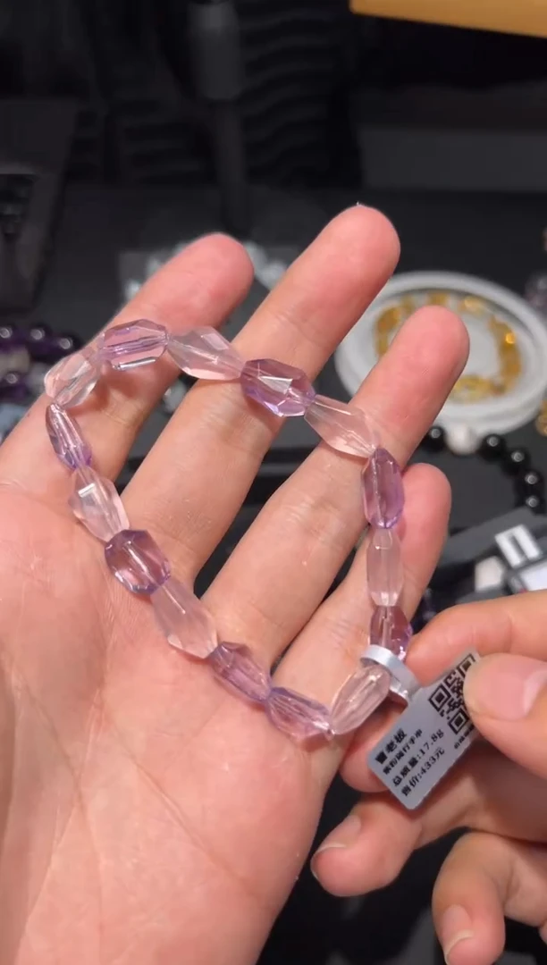 未镶嵌手串水晶粉紫手串随型