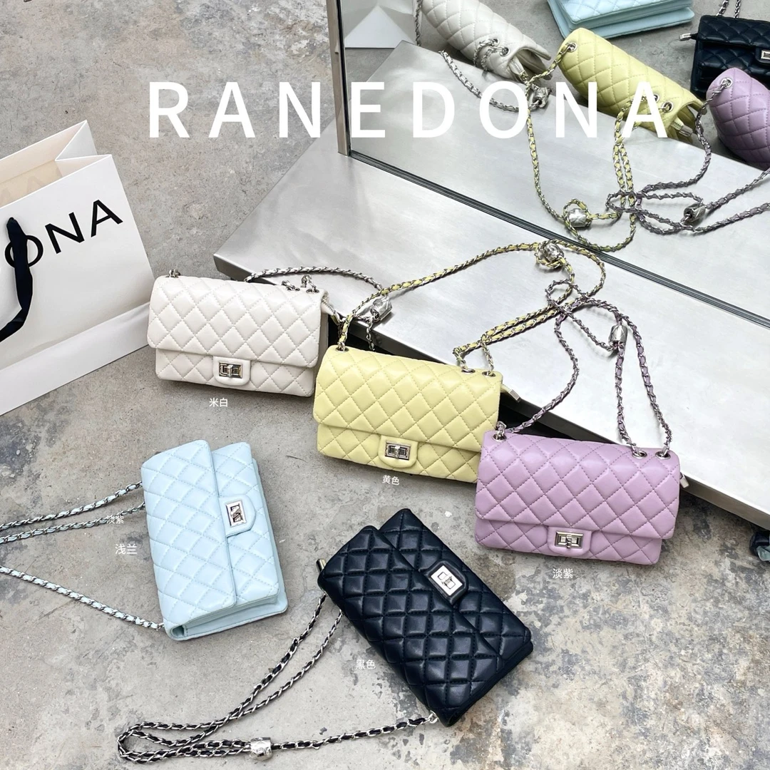 RANEDONA经典时尚菱格链条包单肩包斜挎包手提包百搭优雅小香风