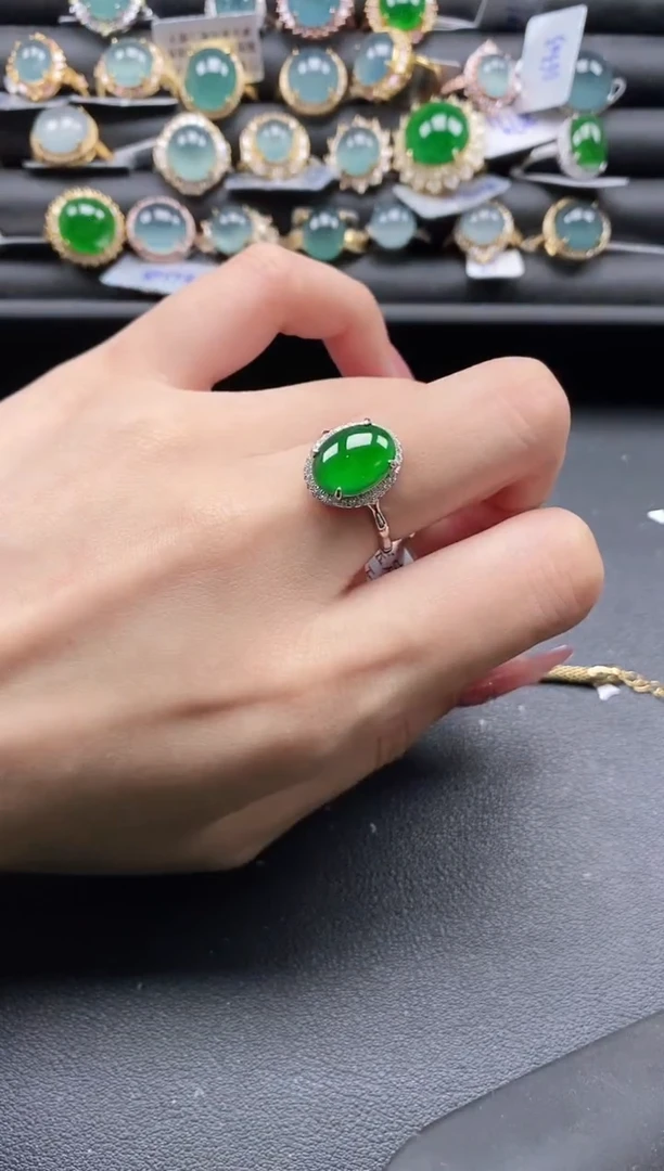 【闪购商品】翡翠戒指银S925镶嵌1111