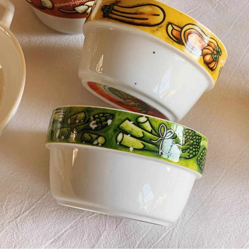 【瑕疵】 700ml蔬菜叠叠碗 南瓜+芦笋 各一只13.3×7.7cm