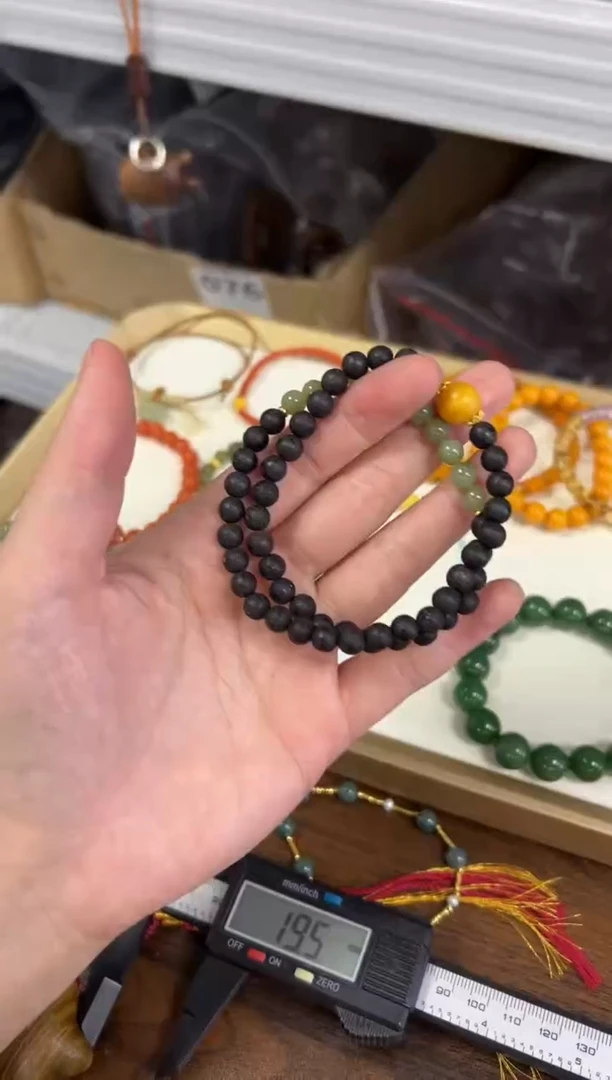 未镶嵌降真香手串降真香和田蜜蜡款双圈[479]