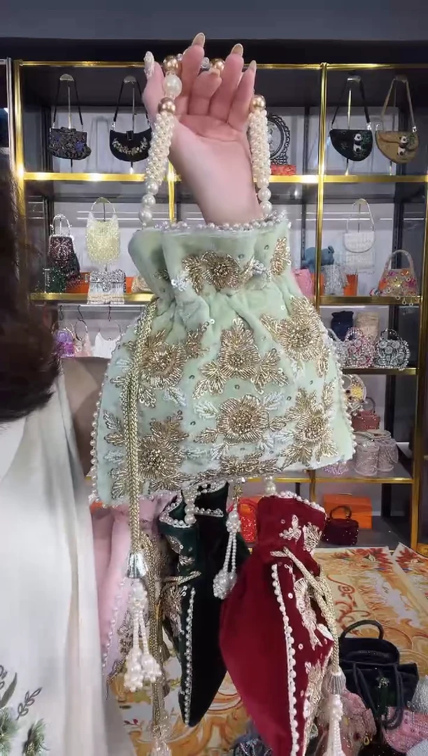 织物珠韵恒泽重工串珠手提包直播间女神专拍