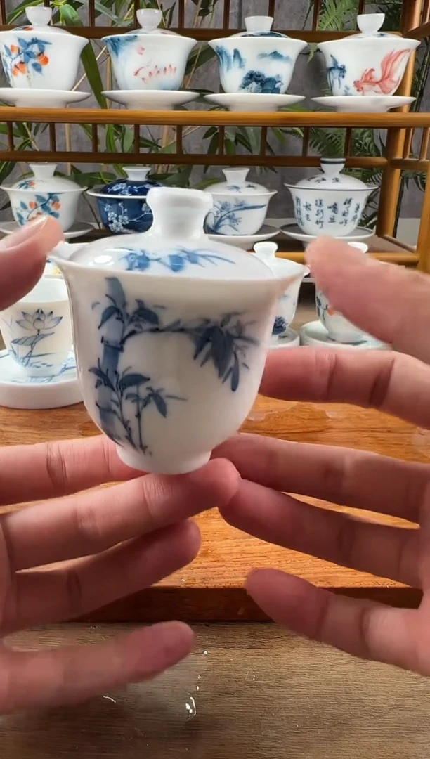 【闪购商品】微瑕竹子美人备盖碗