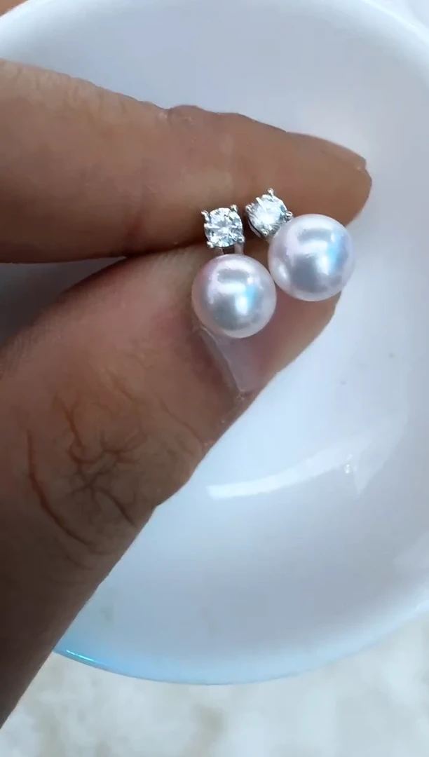 【闪购商品】海水珍珠耳饰银S925镶嵌耳钉