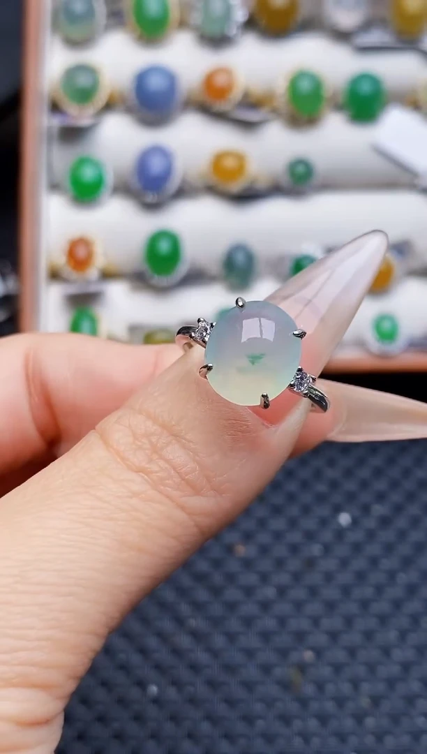 银S925镶嵌戒指翡翠2617