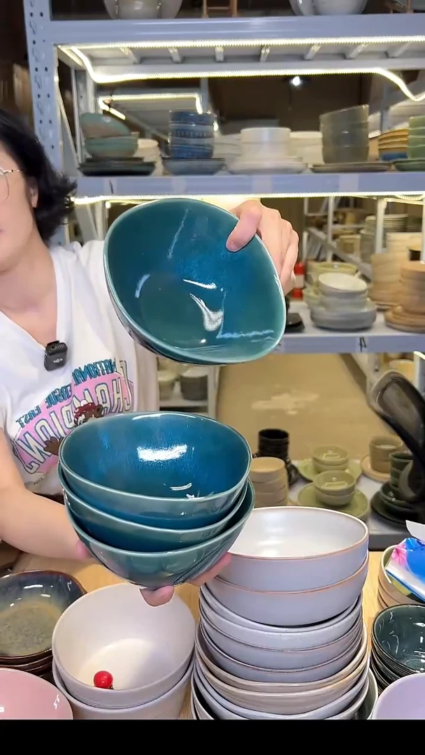 瓷30 外贸尾货高温釉下彩陶瓷餐具默认微瑕