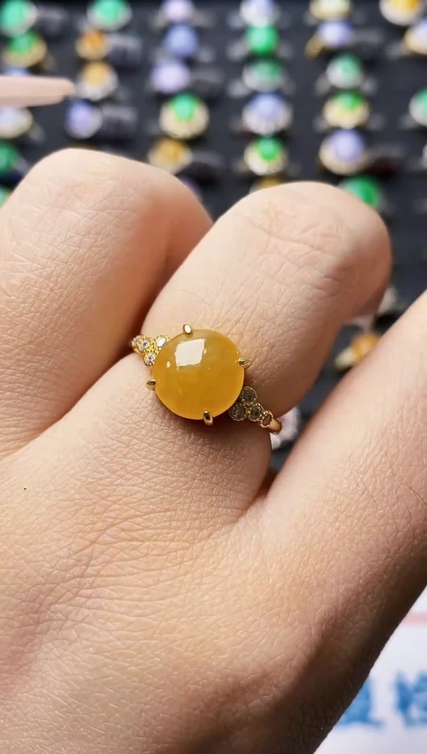 银S925镶嵌戒指翡翠0065