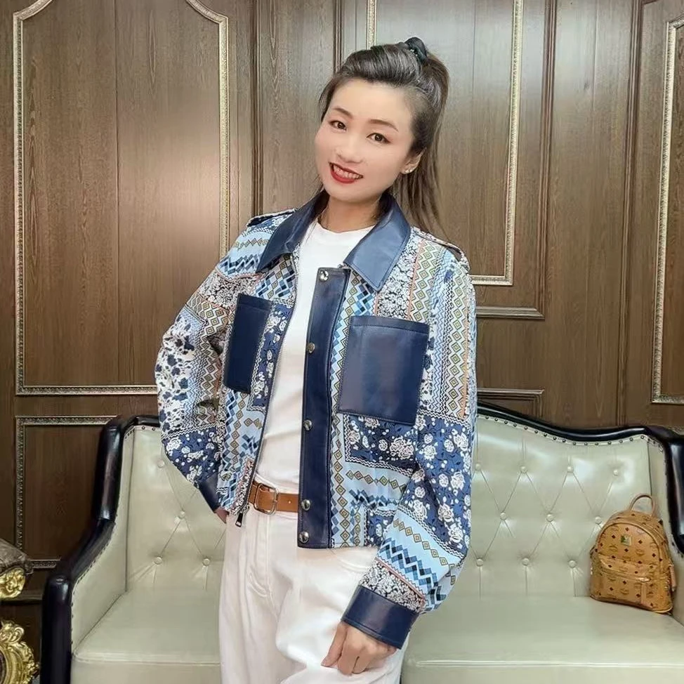 2025年清凉一夏新款半植鞣皮半油蜡皮绵羊皮女款外套欧洲站