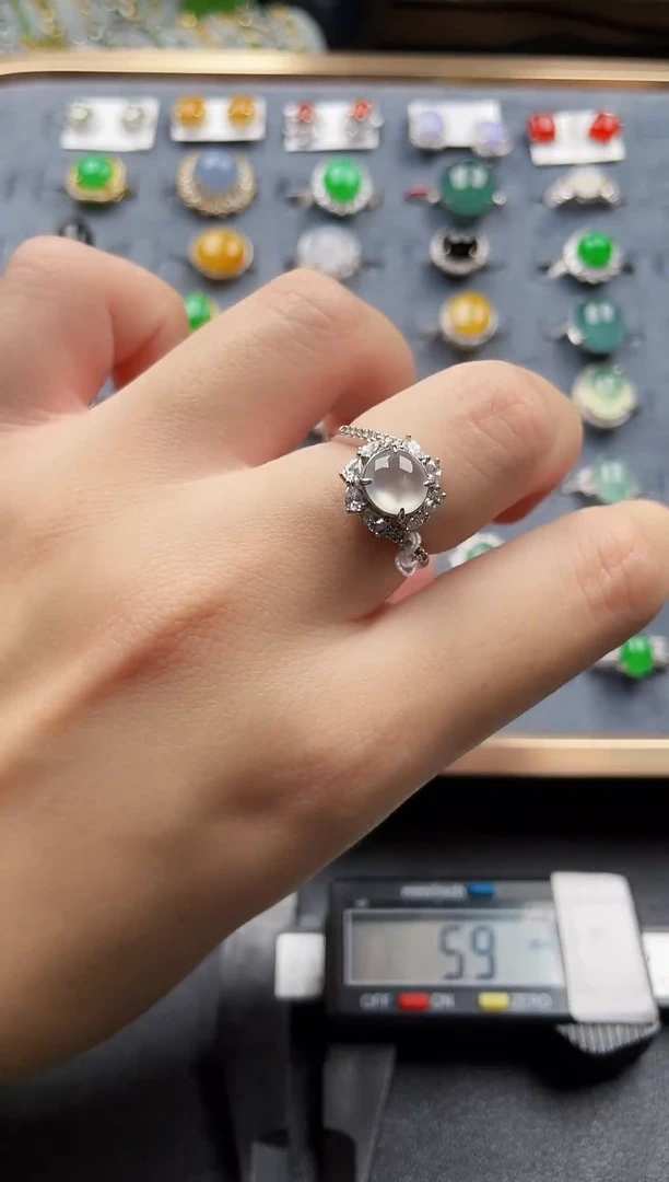 银S925镶嵌戒指翡翠35