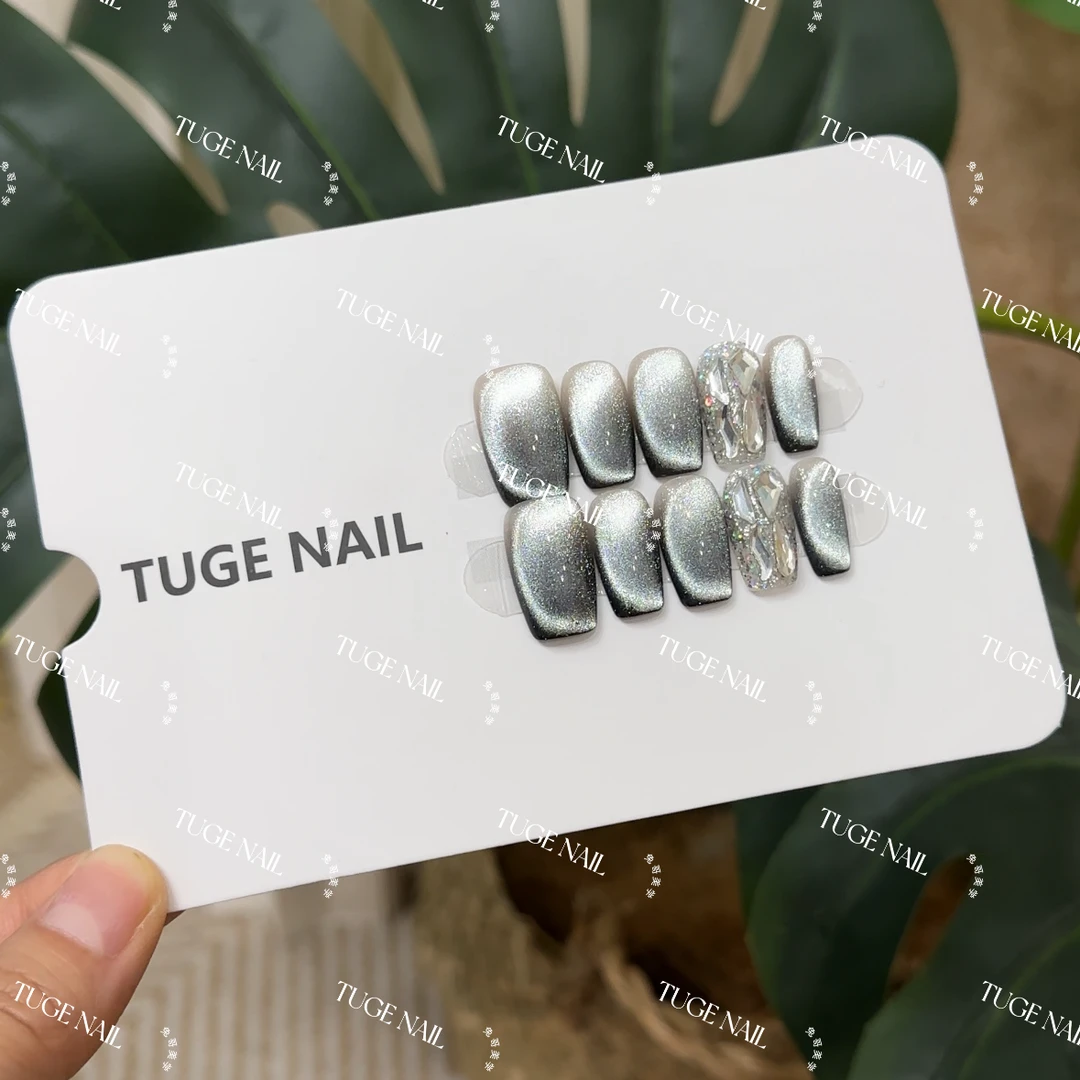 TugeNail“高级磁场”春夏氛围感猫眼韩系极简复古设计穿戴甲TGHJ