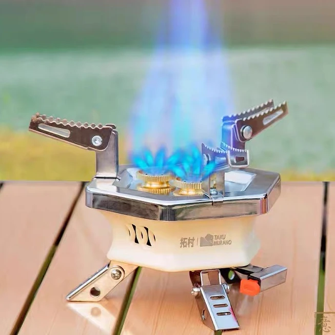 新疆包邮拓村三星炉灶露营野炊户外灶具卡式炉便携式炉子防风炉