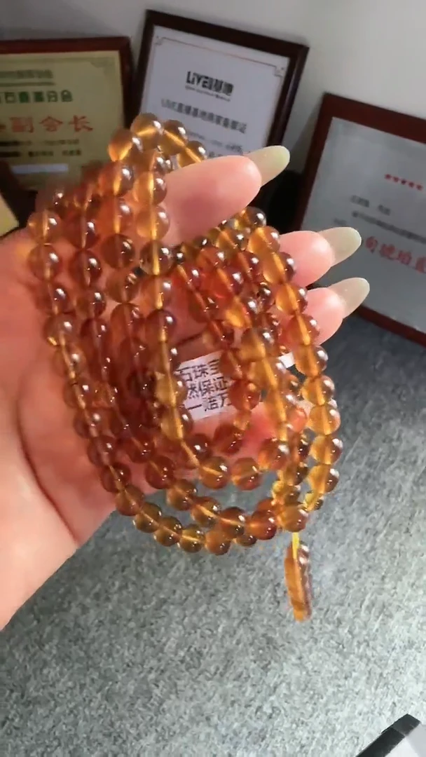 未镶嵌颈饰琥珀规格7+金珀108#54