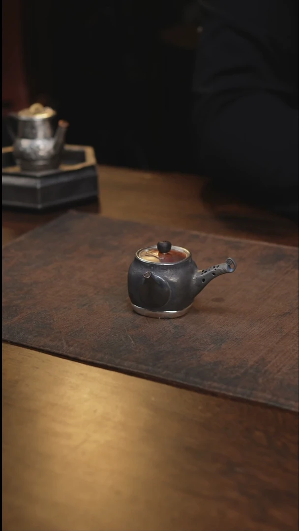 钛包银侧把泡壶茶配件
