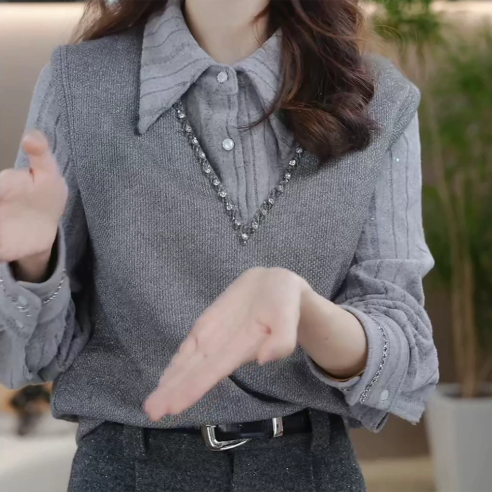 秋冬新款时尚高级设计感小香风针织马甲百搭叠穿背心