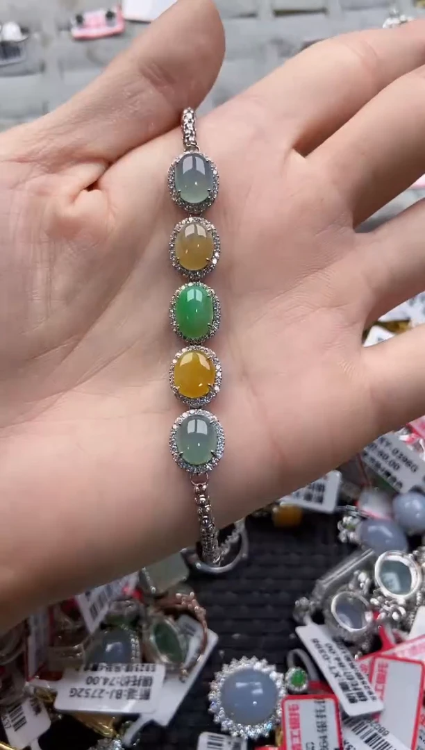 翡翠戒指银S925镶嵌99999--7