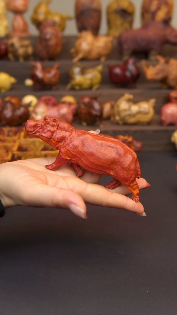 交趾黄檀（大红酸枝）血檀河马