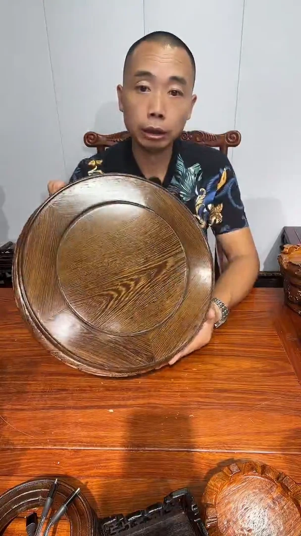 木青*果鸡翅木圆形29.5*33*7